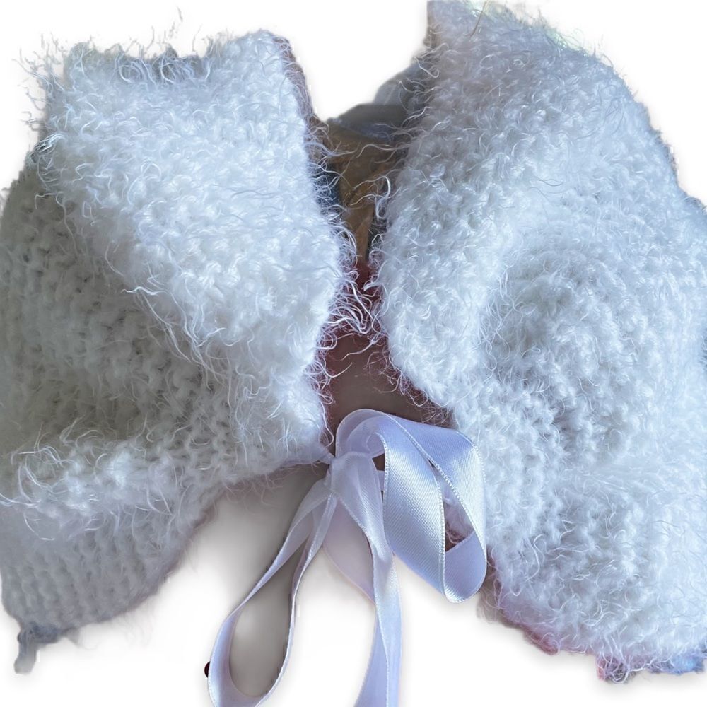 Custom Made Elegant Cozy Fluffy Girls Wrap/ Shawl Acrylic/ Wool Sz 4-10